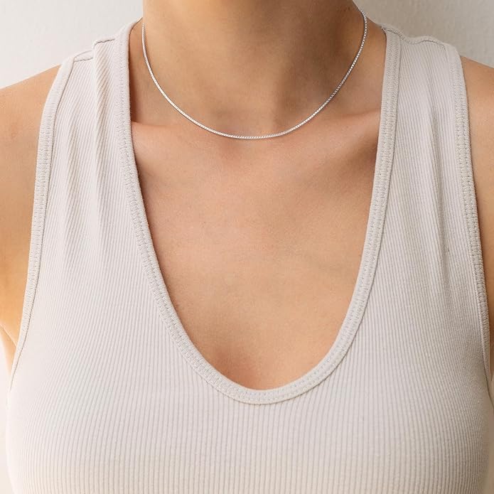 Freekiss Herringbone Necklace for Women,Dainty Gold Necklace,14k Gold Plated Snake,Gold Chain Choker Necklaces,Simple Gold Layered Necklaces,Gold Jewelry Gift for Women