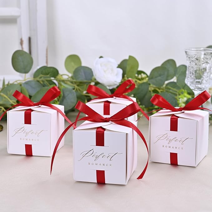 LEEQE Double Face Red Satin Ribbon 3/8 inch X 50 Yards Polyester Red Ribbon for Gift Wrapping Very Suitable for Weddings Party Hair Bow Invitation Decorations and More