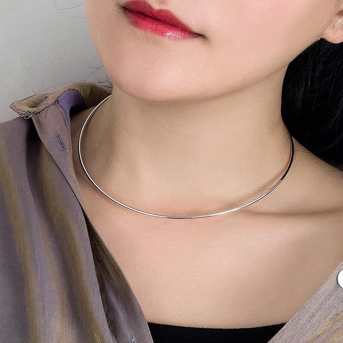 Women 925 Sterling Silver 2MM Solid Dome Collar Necklace Simple Fashion Golden 16 "18" 20 "+1.9 "Adjustable Length Choker Fine Jewelry Gifts