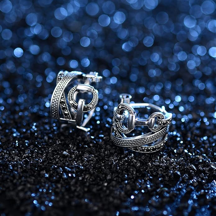 Two Tone Earrings for Women Gold and Silver Crossover Half Hoop Statement Earring Designer Stud Earrings