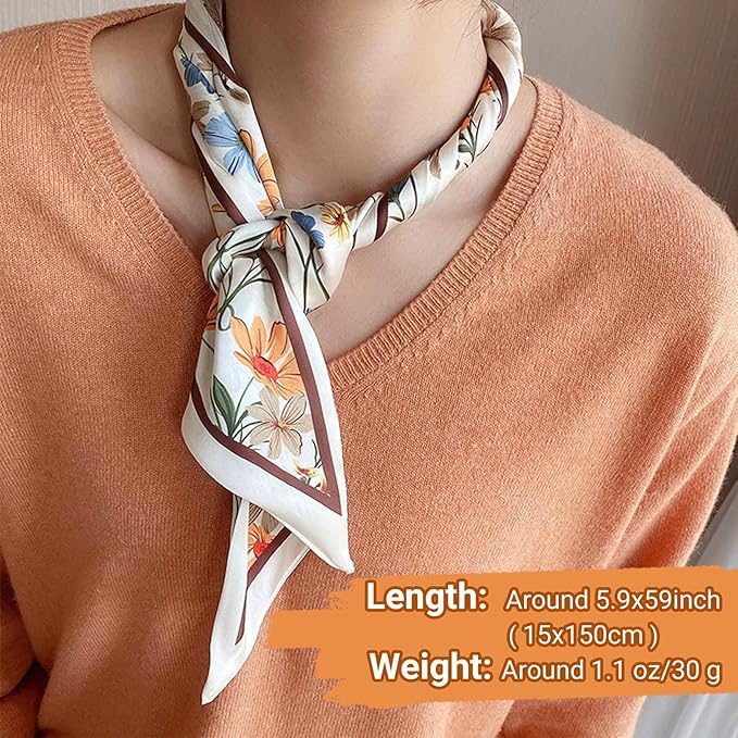 Dailyacc Hair Scarf for Women Fashion Silky Satin Headscarf Wrap Breathable Lightweight Neck Scarves For Handbag