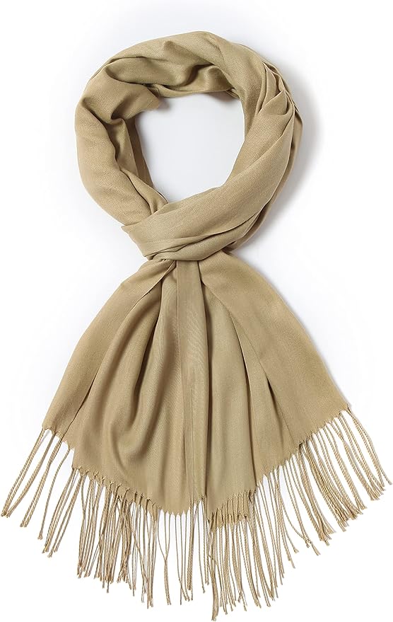 Cindy & Wendy Pashmina Shawls and Wraps Large Scarfs for Women Wedding Party Bridal Long Fashion Solid Shawl Wrap Fringes