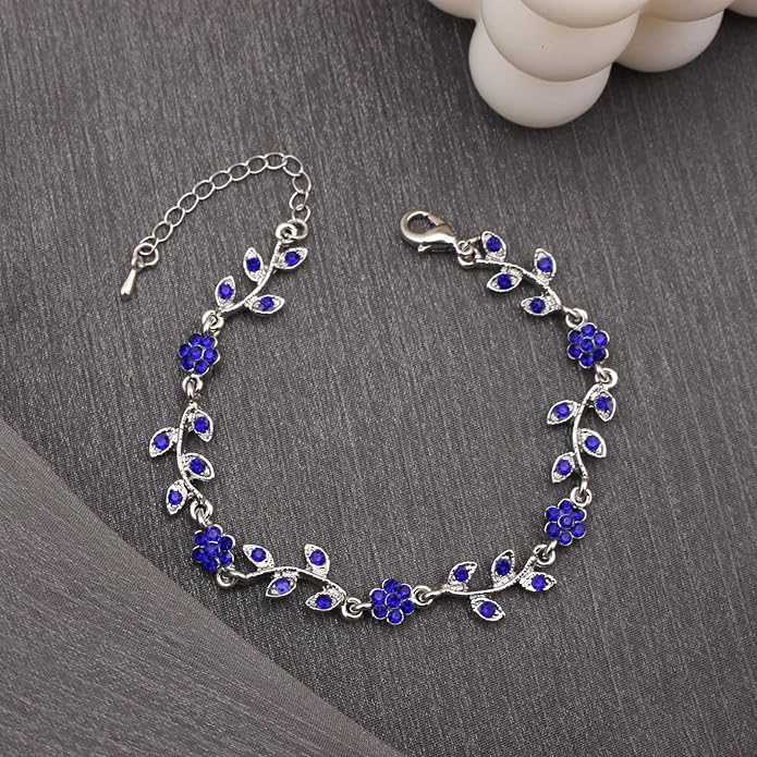 Austrian Crystal Rhinestone Choker Necklace Dangle Earring Link Bracelet Jewelry Set for Brides Bridesmaid Prom Costume Accessories for Women