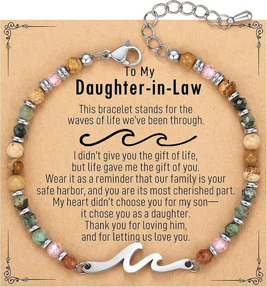TONY & SANDY Friend Gifts for Women, Stocking Stuffers for Women, Sister Gifts from Sister, Wave Bracelet, Birthday Gifts for Woman, Bestie Friendship Bracelets, Unique Gifts for Her