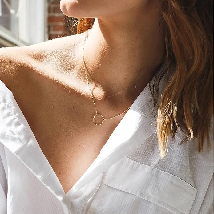 Collner 14K Gold Heart Pendant Necklace for Women Dainty Star Necklace Tiny Evil Eye Choker Necklace Boho Crescent Moon Necklace Minimalist Jewelry