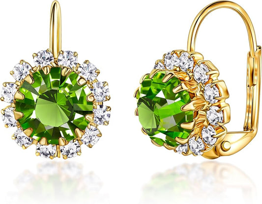 Brazel 18K Gold Plated Crystal Flower Earrings for Women