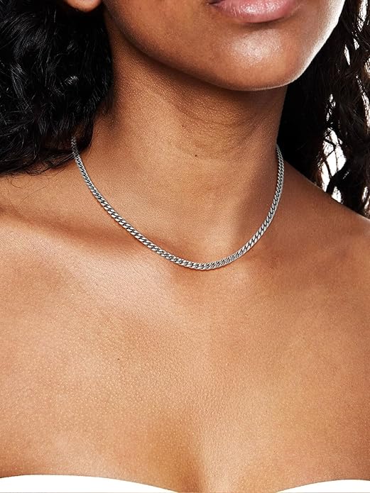 ChainsPro Chunky Cuban Link Chain Necklace for Women,Stainless Steel Silver/Gold Plated Thick Choker, 5/12/14mm Width,18" and 20" Punk Hip Hop Trendy Jewelry Gifts