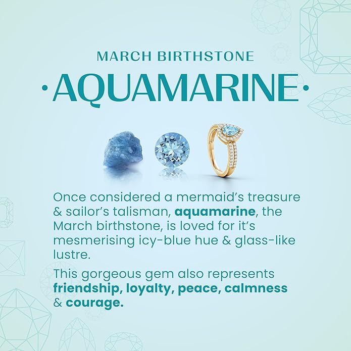 Angara Natural Aquamarine Pendant for Women | Vintage in 14K Solid Gold/Platinum With 18" Chain | March Birthday, Anniversary, Gemstone Jewelry Gift