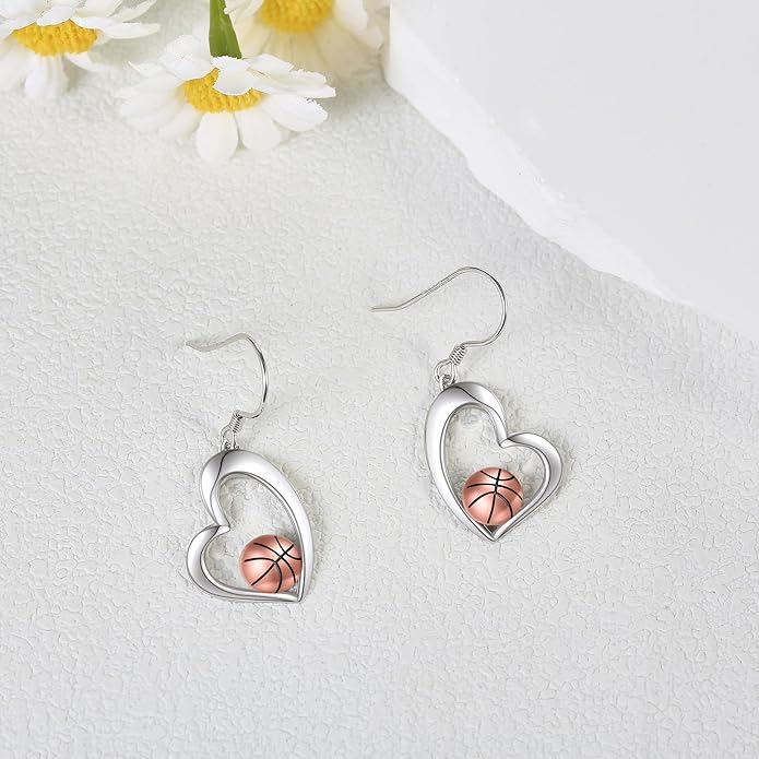 Pickleball/Tennis/Soccer/Volleyball/Golf/Hockey/Basketball Earrings for Women 925 Sterling Sliver Sports Ball Earrings Pickle Ball Dangle Earrings Pickleball Jewelry Gifts for Women Lover