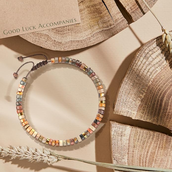 30th 40th 50th 60th 70th 80th Birthday Gifts for Women, Natural Stone Bracelet Birthday Gifts for Mom Daughter Grandma Sister Friends Coworker