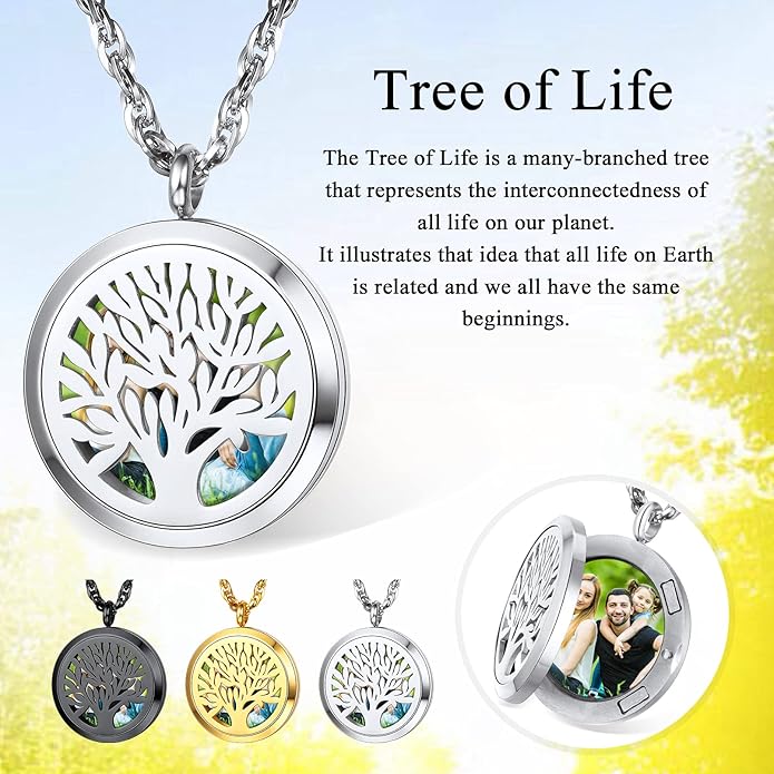 Supcare Locket Necklace That Holds Pictures-Engraved Photo Pendant Custom Jewellery Gifts for Men Women (with Jewellery Gift Box)