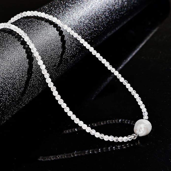 Beaded Necklace Pearl Necklaces for Women Single Pearl Necklace 11-12mm Freshwater Pearl Necklace Trendy Jewelry Gift Birthstone Bead Necklaces Pearl Choker Adjustable Chain