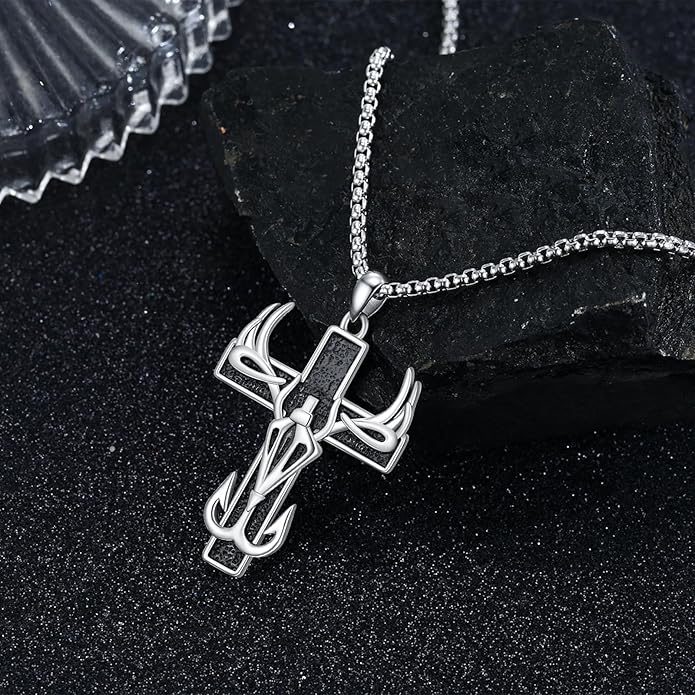 KoyeKei Cross Necklace for Men 925 Sterling Silver Celtic Cross Pendant Christian Jewelry Religious Christmas Gifts for Women