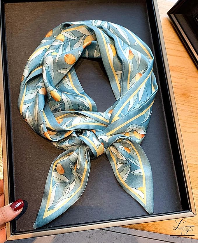 Hioyiwse Head Scarf Hair Neck Scarves For Women Purse Bag Scarfs For Handbags Silky Long Thin Satin Headscarf Fashion