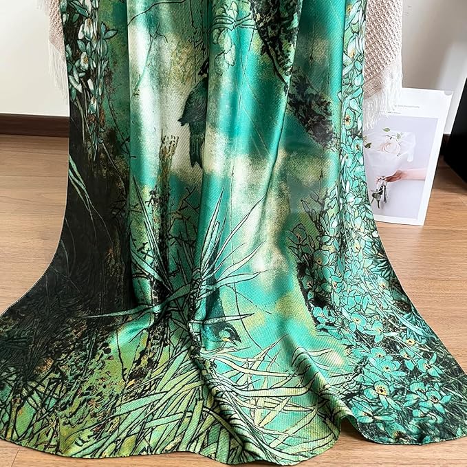 Long Silk Like Scarf Lightweight Satin Scarves Large Sunscreen Shawl Wrap for Women