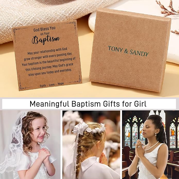 TONY & SANDY Christian Gifts for Women, Religious Cross Bracelet Jewelry, Easter Basket Stuffers for Teens Kids Adults, Faith Confirmation Baptism Christmas Birthday Gifts for Women