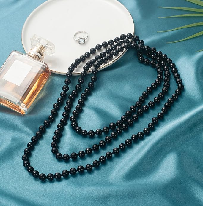 59" Long Pearl Necklaces for Women, Vintage Elegant Long Pearls Necklace for Wedding Party 1920s Gatsby Costume Jewelry