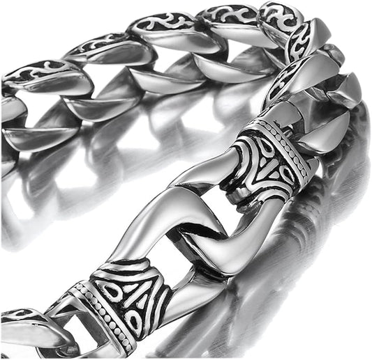 Men’s Link Bracelet Collection – Stainless Steel, Black & Silver Variations, Bracelet & Necklace Sets, 8.3–9" Length, Gift Ready
