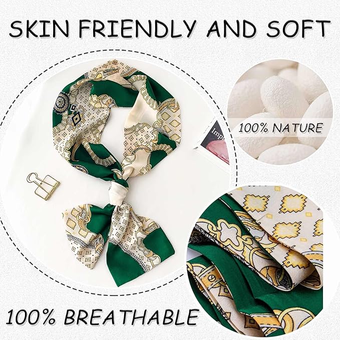 Dailyacc Hair Scarf for Women Fashion Silky Satin Headscarf Wrap Breathable Lightweight Neck Scarves For Handbag