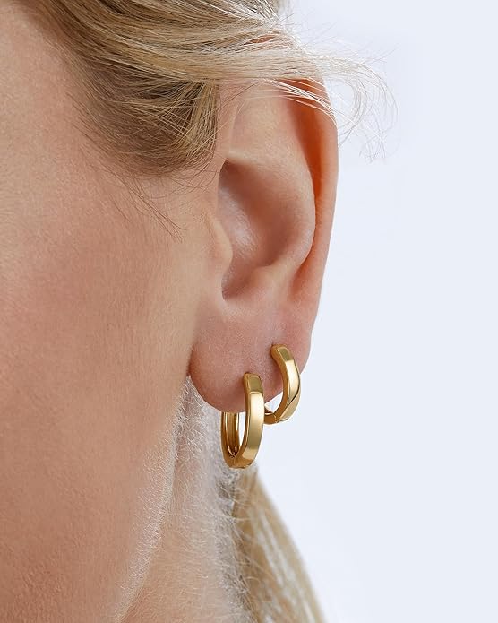 MILLA 14k Gold Huggie Earrings or Sterling Silver Huggie Earrings for Women Multipack & Individuals - Ear Huggers Earrings for Women Trendy Y2K Earrings, Preppy Earrings - Lightweight & Hypoallergenic