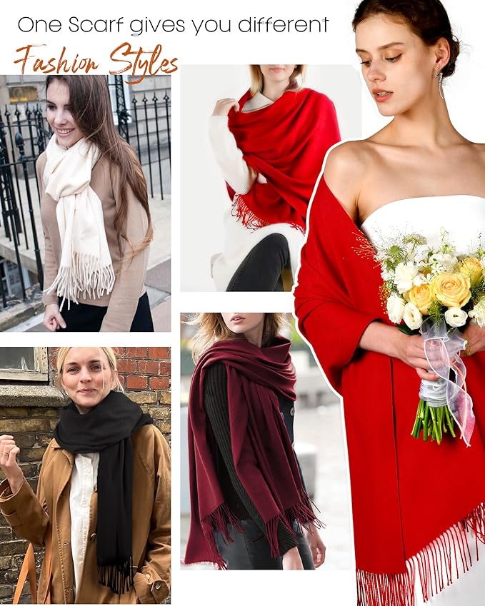 FURTALK Winter Scarf for Women Pashmina Shawl Wraps Soft Warm Fashion Blanket Scarves Gifts