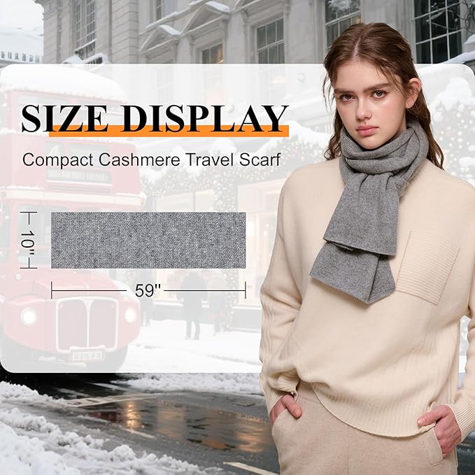NUOHEMULE Luxury 100% Cashmere Scarf for Women & Men, 59''x10'' Extra Warm Winter Scarf, Blanket Scarves in Premium Gift Box