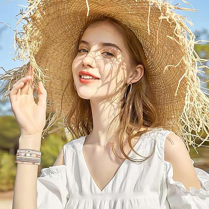 VIBILIA Boho Leather Wrap Bracelets for Women Multi-Layer Bracelets with Strong Clasp Jewelry for Women