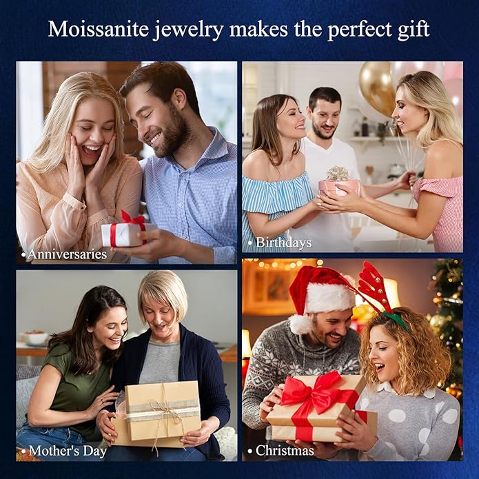 Moissanite Necklace for Women 14k Gold Heart Necklaces Moissanite Pendant for Woman 1 Carat - Luxury Love Jewelry Gift for Anniversary, Birthday and Christmas - Jewelry for Wife from Husband