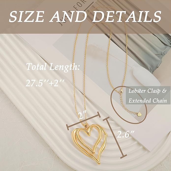 Long Pendant Necklace for Women Gold Plated Circle Long Chain Necklace Y Necklace Jewelry for Women
