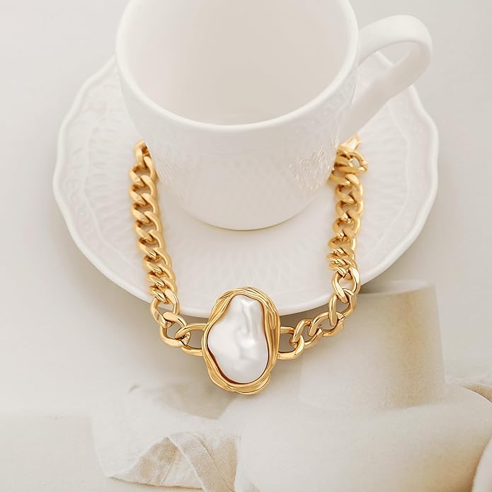 SOFYBJA 18k Gold Plated Personalized Chunky Cuban Oval Link Chain Bracelets for Men Toggle Rope Bracelet Jewelry for Women