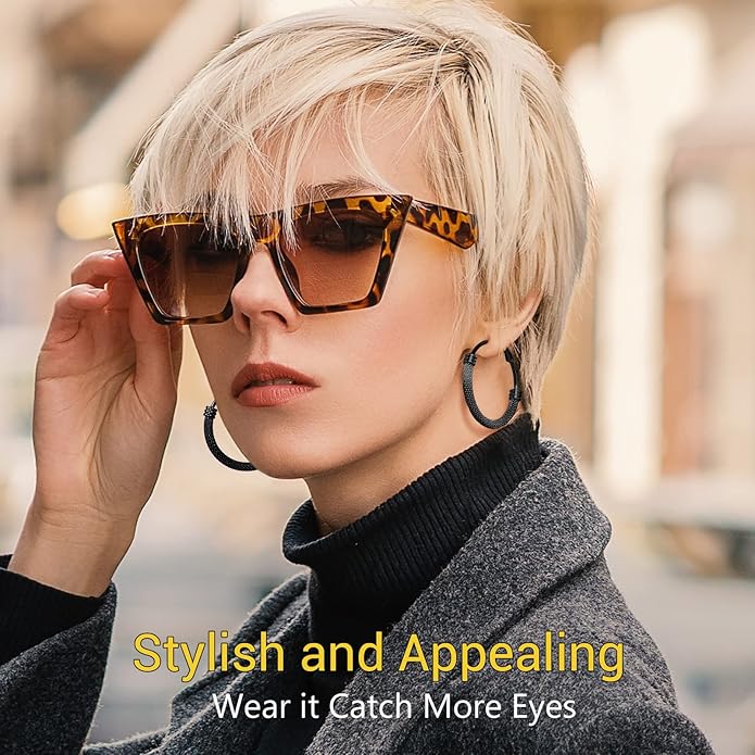 PROSTEEL 30/40/60/80/100mm Chunky Hoop Earrings For Women Gold Plated/Black Stainless Steel Hoops Earrings Statement Jewelry