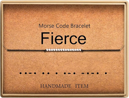 Lcherry Personalized Gift for Women Funny Morse Code Bracelet for Women Friendship Inspirational Gifts for Women