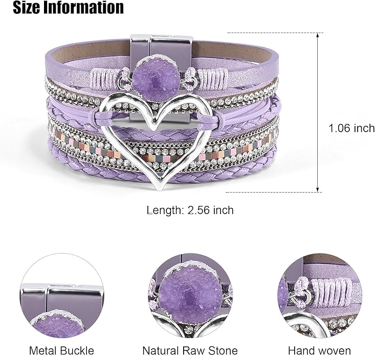 VIBILIA Boho Leather Wrap Bracelets for Women Multi-Layer Bracelets with Strong Clasp Jewelry for Women
