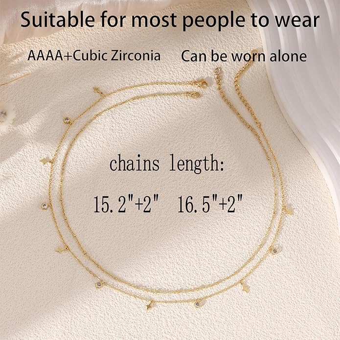 Layered Necklaces For Women,Dainty Gold Plated Necklace Stack Prom Layering Necklaces For Women Trendy Chain Cross Choker Necklace Set Fashion Accessories