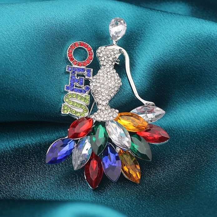 Order of The Eastern Star Gift for Women Rhinestone OES Brooch Pin OES Gift Greek Sorority Gift Paraphernalia Jewelry OES Symbol Jewelry