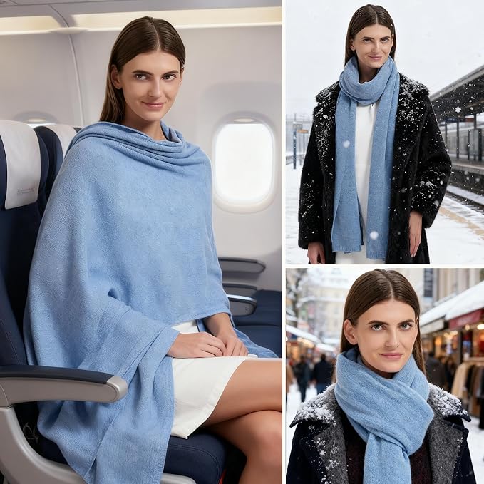 Erdenech Luxury Cashmere Wool Blend Wrap for Women, All-Season Travel Wrap Shawl, Extra Large Blanket Shawl Scarf Pashmina