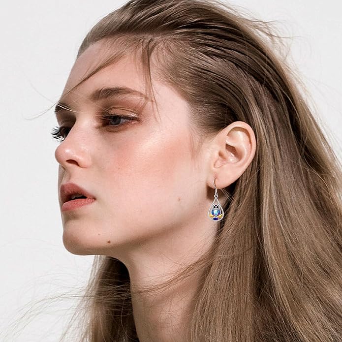 Animal Earrings 925 Sterling Silver Dangle Earrings Leverback Earrings Animal Jewelry for Women