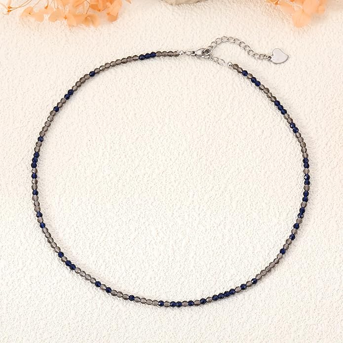 JSJOY Tiny Crystal Beaded Choker Necklaces for Women Colorful Beaded Necklace Dainty Choker Necklaces Simple Boho Jewelry Gifts for Teens Handmade Bead Necklaces Gifts