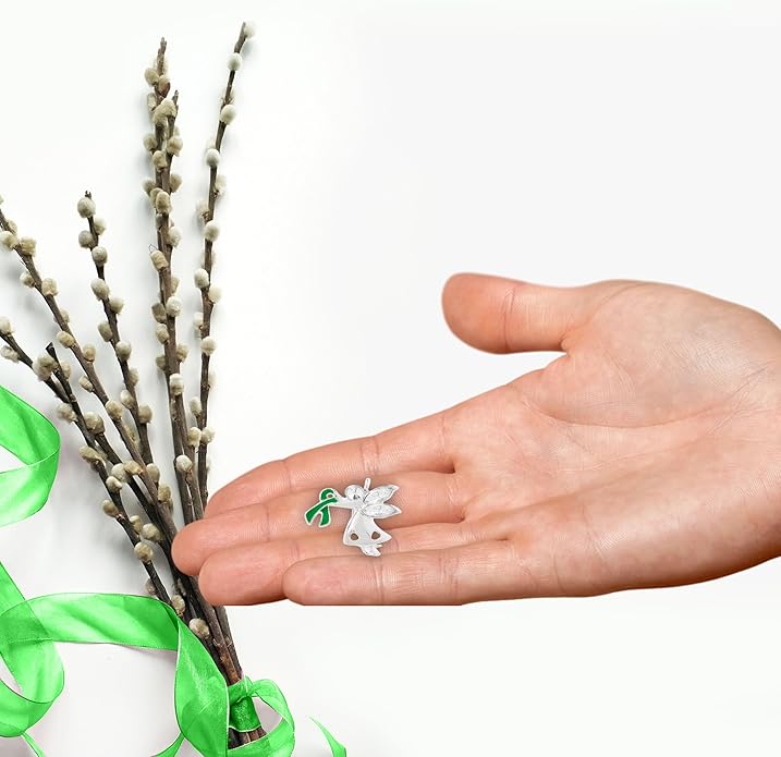 Green Ribbon Awareness Pins - Wholesale Pack Pins for Cerebral Palsy, Glaucoma, Mental Health, Bipolar Disorder, Organ Donation, Liver Cancer- Perfect for Gift-Giving and Fundraising
