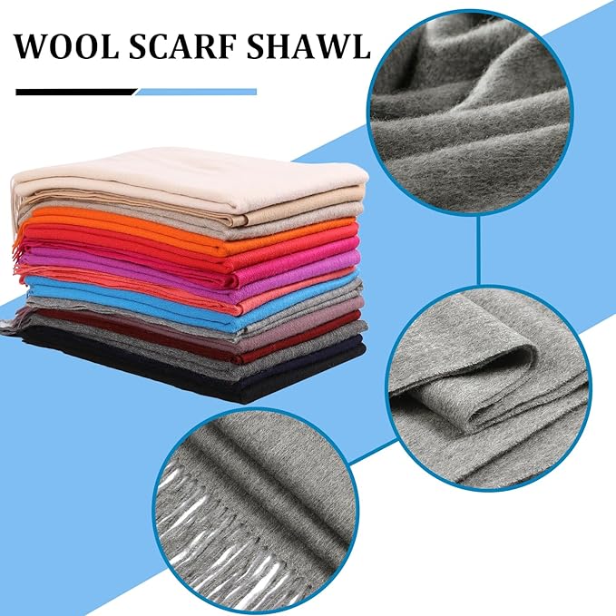 Temminc Winter Scarf for Women - Soft Warm Pashmina Shawl Wrap, Lightweight Fashion Blanket Travel Shawl, Solid Color Scarf