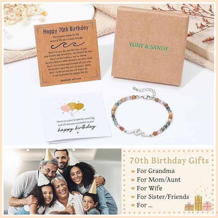 TONY & SANDY Friend Gifts for Women, Stocking Stuffers for Women, Sister Gifts from Sister, Wave Bracelet, Birthday Gifts for Woman, Bestie Friendship Bracelets, Unique Gifts for Her