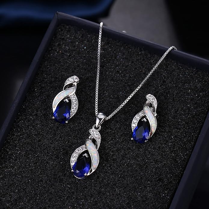 Hermosa Jewelry Sets Australian Created Opal Necklace Earrings Mother's Day Gifts Jewelry for Mom