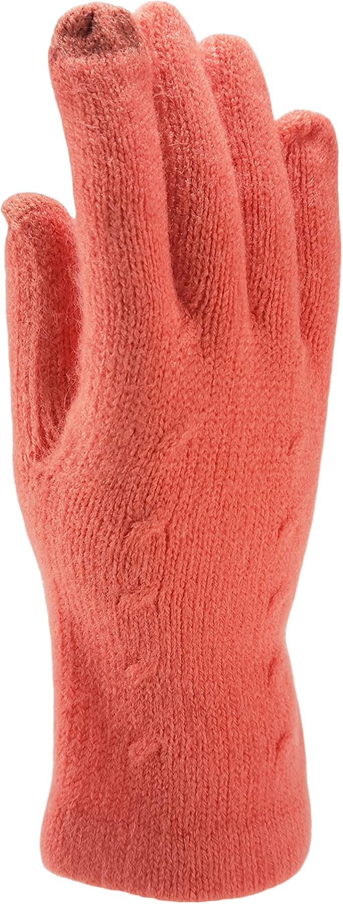 BRUCERIVER Women's Ultra Soft Knit Scarf & Glove Set Touchscreen Function Cable Design