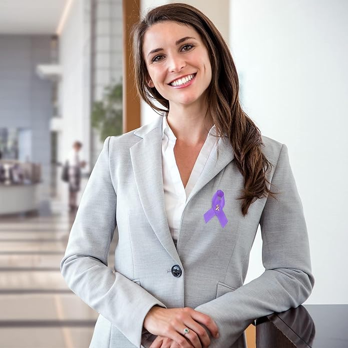 1/2/5/10/25/50/100pcs Satin Awareness Ribbon Pins (Pick your color), for Cancer & Disease Awareness, Bulk Quantities for Fundraising, Events, Gift Giving