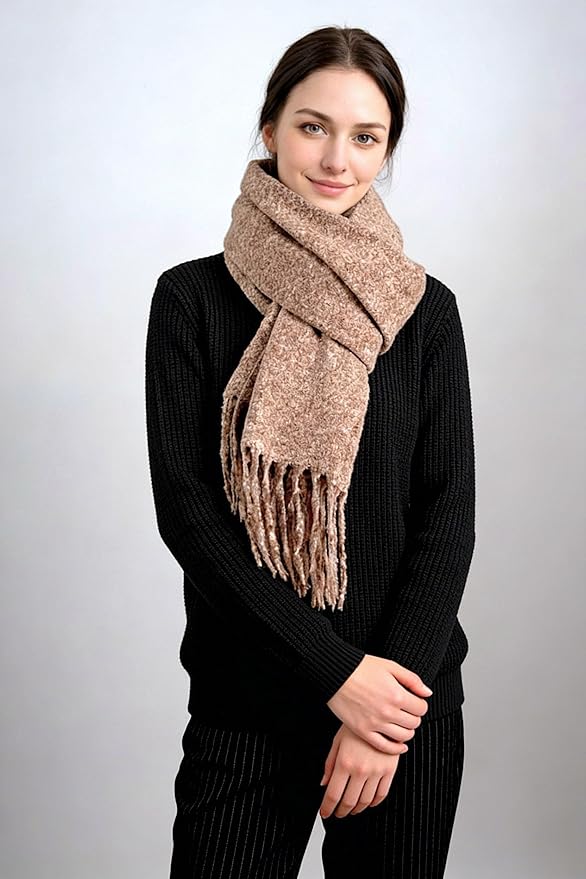 Achillea Warm Cashmere-Feel Winter Scarf – Thick Pashmina Shawl Wrap for Cold Weather