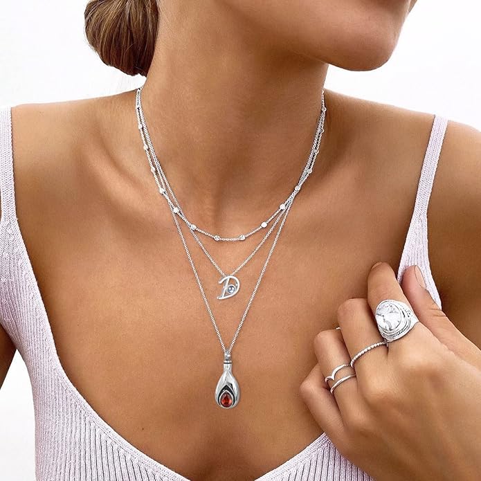 Custom4U Personalized Initial Picture Necklace for Women, Projection Necklace with Picture Inside, Gold/Silver Letter Pendant Necklace, Custom Photo Gifts for Mom Wife Birthday Valentines