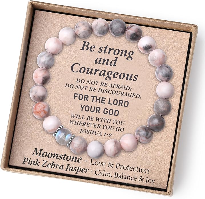 Christmas Stocking Stuffers for Kids/Girls/Teens-Love/Encouragement-Natural Crystal Bracelets-Handmade Cute Gifts