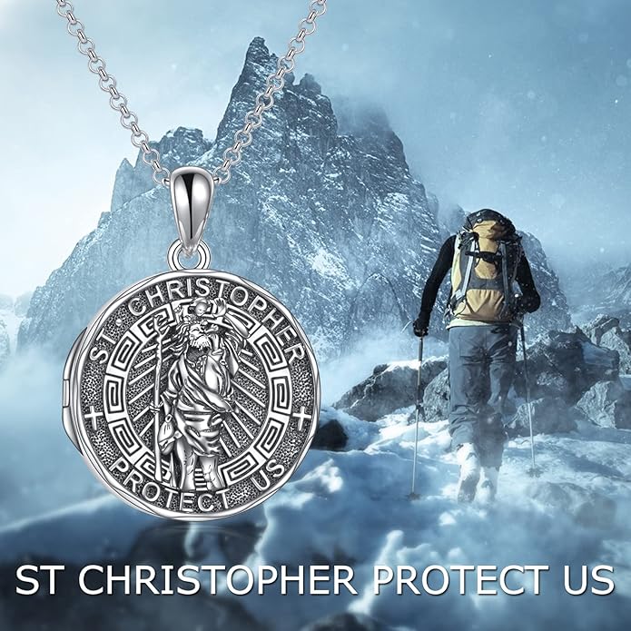 YFN Patron Saint Necklace Sterling Silver Amulet Medal Pendant Religious Protector Jewelry Gifts for Women Men