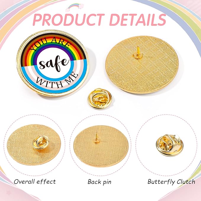 Junkin You Are Safe with Me Enamel Pins Rainbow Lapel Pride Pins Lgbtq Supports Badge Pride Accessories Cute Brooch