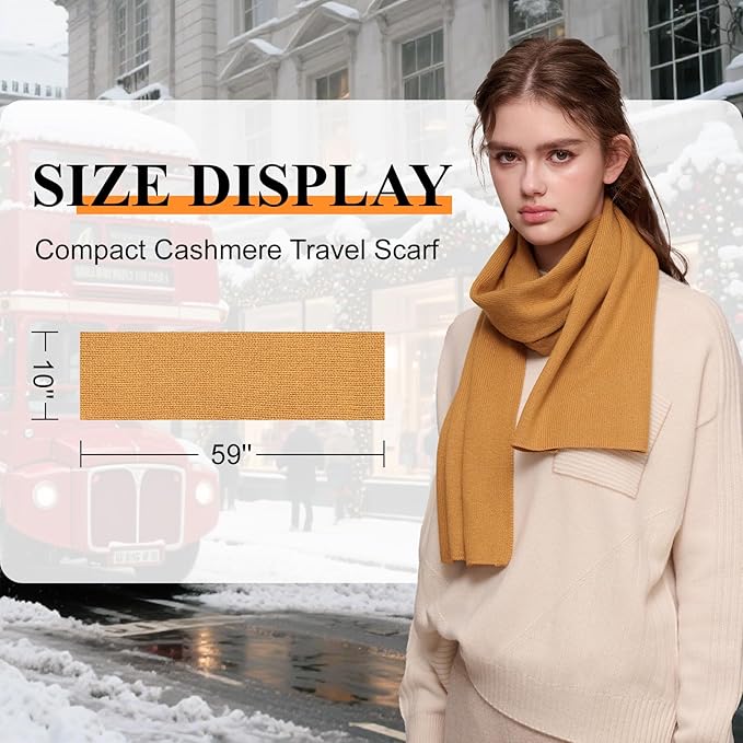 NUOHEMULE Luxury 100% Cashmere Scarf for Women & Men, 59''x10'' Extra Warm Winter Scarf, Blanket Scarves in Premium Gift Box